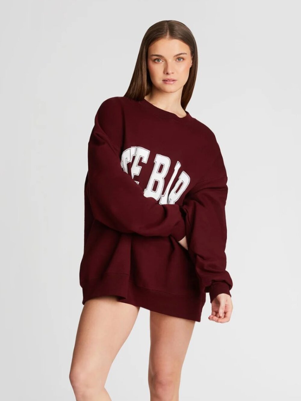 THE BAR Varsity Logo Sweatshirt Maroon Women's / Unisex Size M College